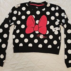 Minnie Mouse Cropped Pullover Sweatshirt for Women Sz S NWT